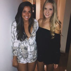 White floral summer romper